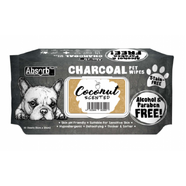 Absorb Plus Charcoal Dog Wipes Coconut 80 sheets 20 x 15cm